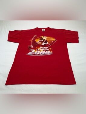 VINTAGE 2000 Michael Schumacher F1 World Champion T-Shirt - Red - Size XL